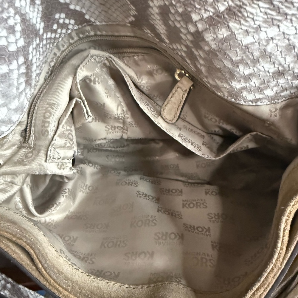 Michael Kors Bedford python embossed & suede Two … - image 14